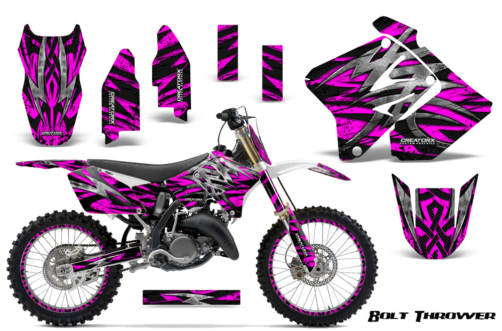 Suzuki RM 125-250 01-09 Graphics Kit Bolt Thrower Pink NP Rims